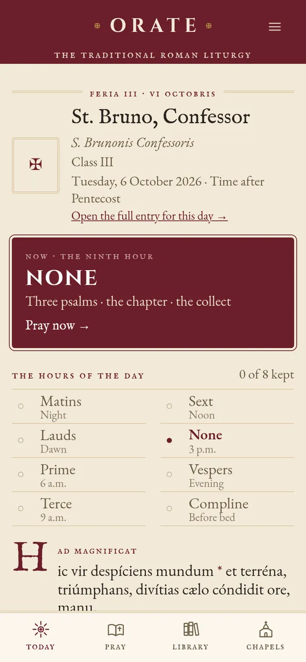 Today screen in the Breviary theme.